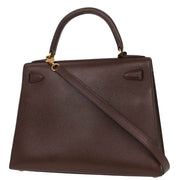 Hermes Havane Courchevel Kelly 28 Sellier 2way Handbag  Square:C N 115818