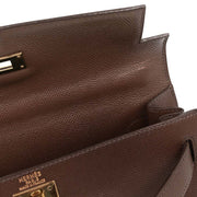 Hermes Havane Courchevel Kelly 28 Sellier 2way Handbag  Square:C N 115818
