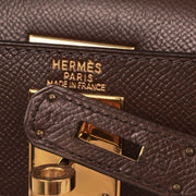 Hermes Havane Courchevel Kelly 28 Sellier 2way Handbag  Square:C N 115818