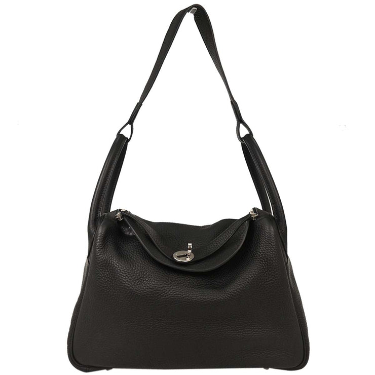 Hermes Black Taurillon Clemence Lindy 30 Shoulder Bag A CT 0074 115823