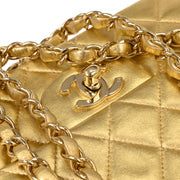 Chanel Metallic Gold Lambskin Medium Classic Double Flap Shoulder Bag 115833