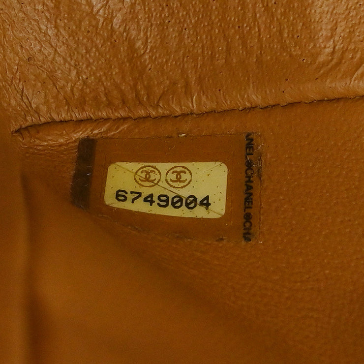 Chanel Brown Cotton East West Mademoiselle Lock Shoulder Bag 115835