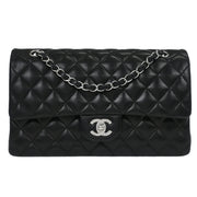 Chanel Black Lambskin Medium Classic Double Flap Shoulder Bag 115836