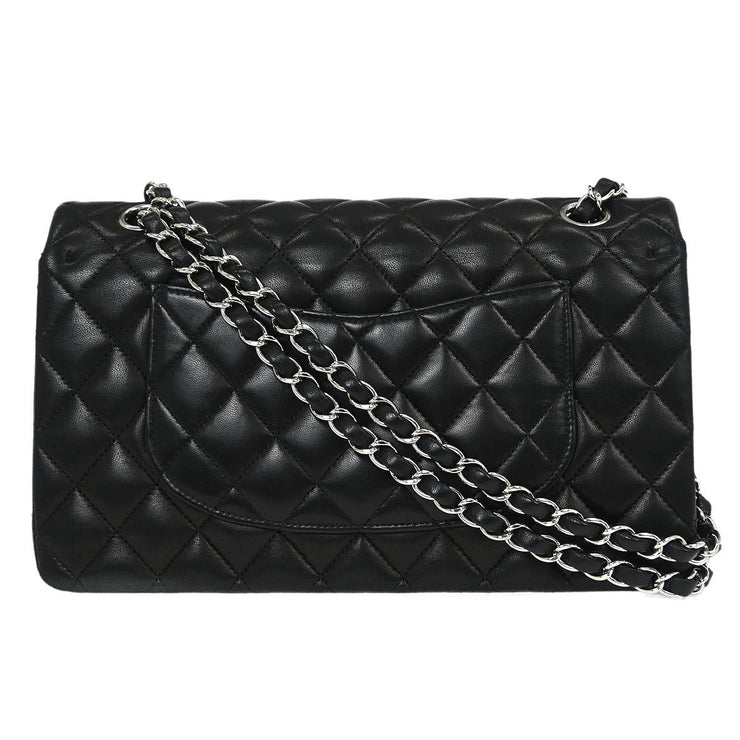 Chanel Black Lambskin Medium Classic Double Flap Shoulder Bag 115836