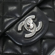 Chanel Black Lambskin Medium Classic Double Flap Shoulder Bag 115836