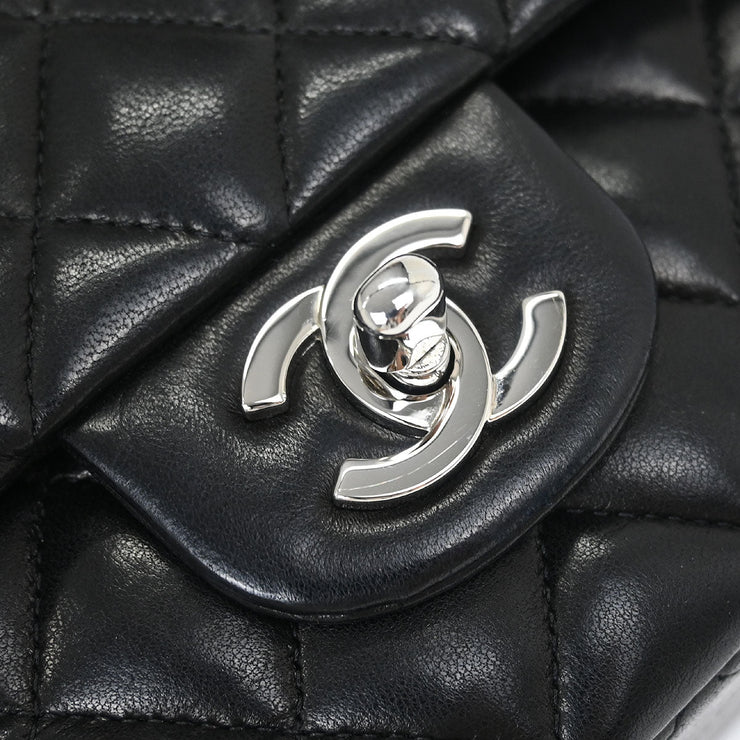 Chanel Black Lambskin Medium Classic Double Flap Shoulder Bag 115836