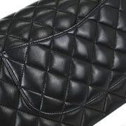 Chanel Black Lambskin Medium Classic Double Flap Shoulder Bag 115836