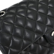 Chanel Black Lambskin Medium Classic Double Flap Shoulder Bag 115836
