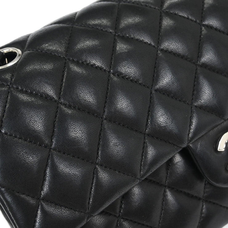 Chanel Black Lambskin Medium Classic Double Flap Shoulder Bag 115836