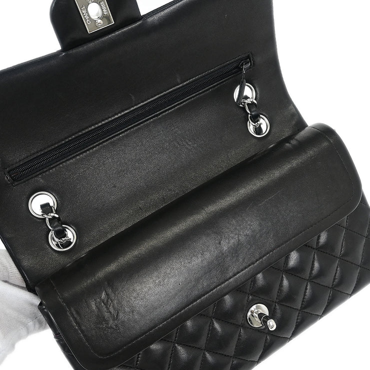 Chanel Black Lambskin Medium Classic Double Flap Shoulder Bag 115836