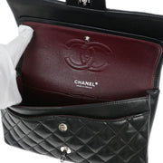 Chanel Black Lambskin Medium Classic Double Flap Shoulder Bag 115836