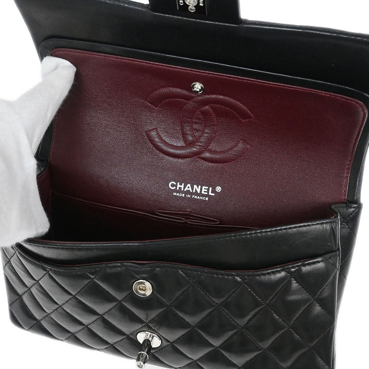 Chanel Black Lambskin Medium Classic Double Flap Shoulder Bag 115836