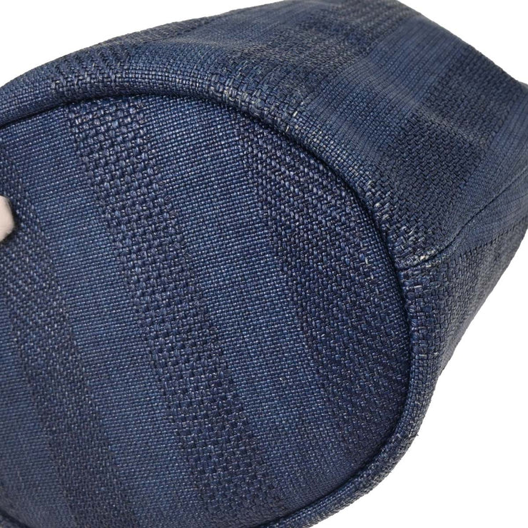 Chanel Navy Straw Deauville Bucket Shoulder Bag 115842