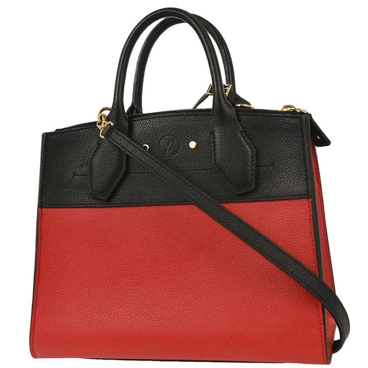 Louis Vuitton Red Black City Steamer PM 2way Handbag M54868 DU0118 115849