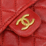 Chanel Red Lambskin Classic Flap Micro Bum Belt Bag 115850