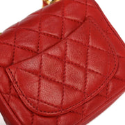 Chanel Red Lambskin Classic Flap Micro Bum Belt Bag 115850