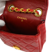 Chanel Red Lambskin Classic Flap Micro Bum Belt Bag 115850
