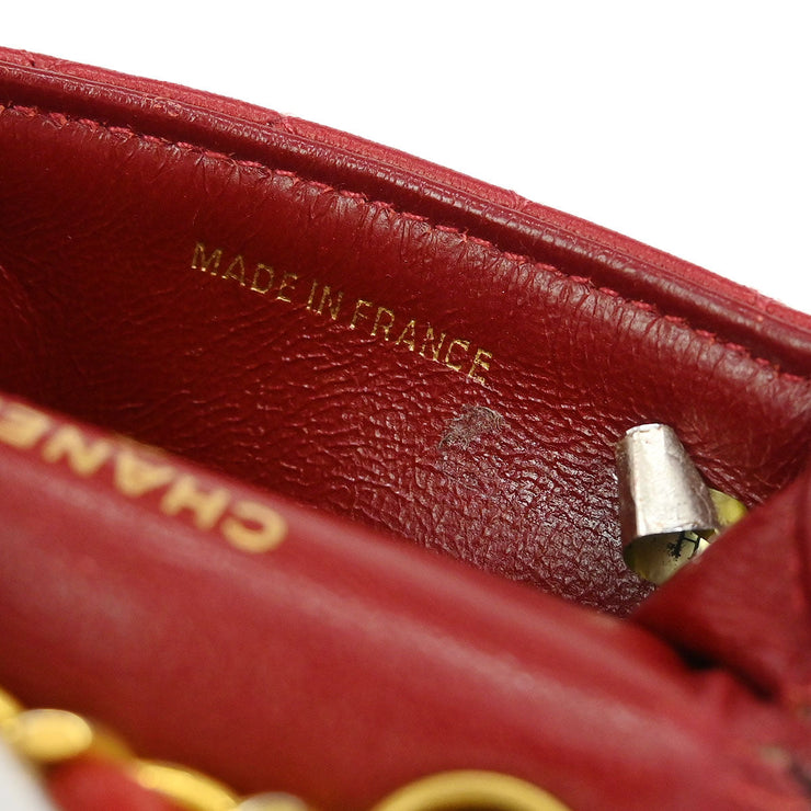 Chanel Red Lambskin Classic Flap Micro Bum Belt Bag 115850