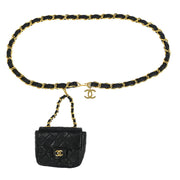 Chanel Black Lambskin Classic Flap Micro Bum Belt Bag 115851