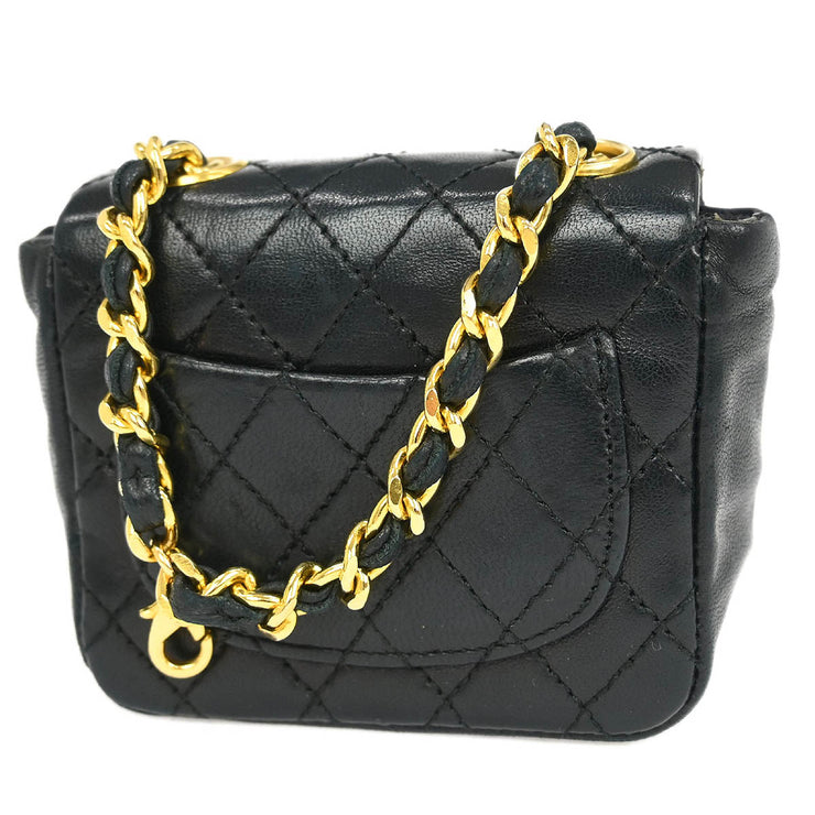 Chanel Black Lambskin Classic Flap Micro Bum Belt Bag 115851