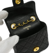 Chanel Black Lambskin Classic Flap Micro Bum Belt Bag 115851