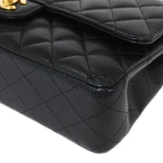 Chanel Black Calfskin Medium Classic Double Flap Shoulder Bag 115853