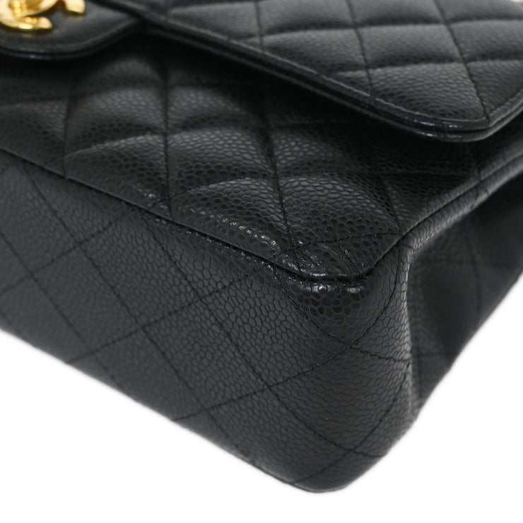 Chanel Black Calfskin Medium Classic Double Flap Shoulder Bag 115853