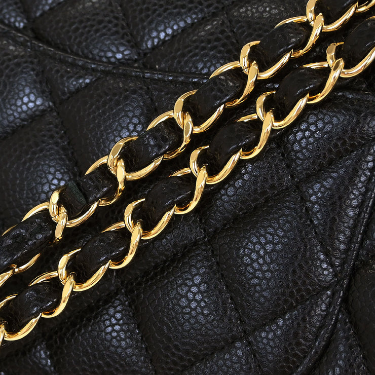 Chanel Black Calfskin Medium Classic Double Flap Shoulder Bag 115853