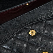 Chanel Black Calfskin Medium Classic Double Flap Shoulder Bag 115853