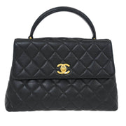 Chanel Black Calfskin Top Handle Handbag 115858