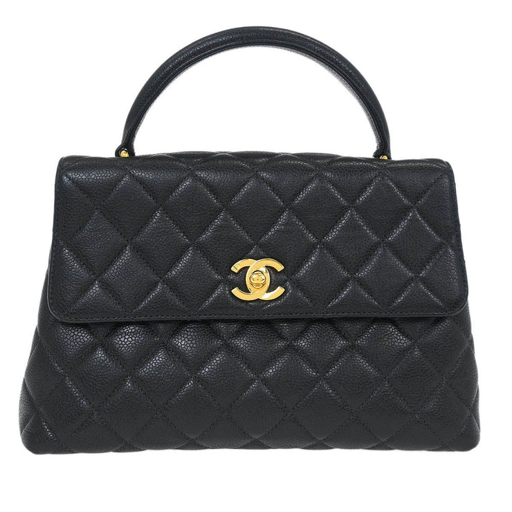 Chanel Black Calfskin Top Handle Handbag 115858