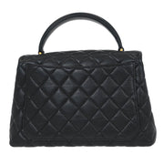 Chanel Black Calfskin Top Handle Handbag 115858