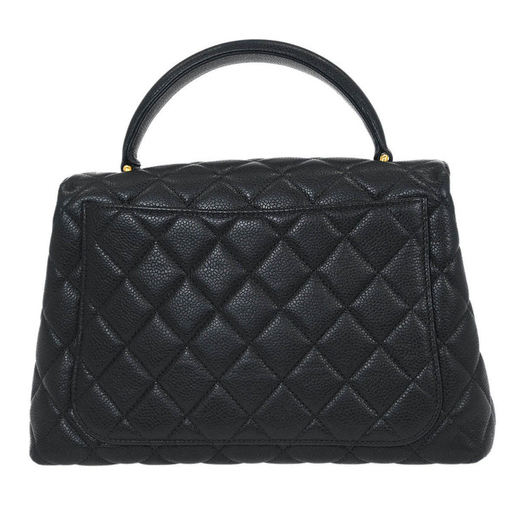 Chanel Black Calfskin Top Handle Handbag 115858