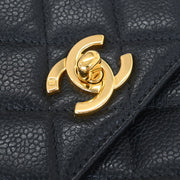 Chanel Black Calfskin Top Handle Handbag 115858