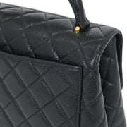 Chanel Black Calfskin Top Handle Handbag 115858