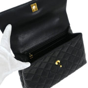 Chanel Black Calfskin Top Handle Handbag 115858