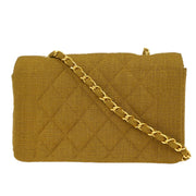 Chanel Brown Linen Small Diana Shoulder Bag 115860