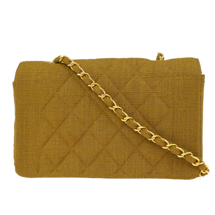 Chanel Brown Linen Small Diana Shoulder Bag 115860