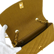 Chanel Brown Linen Small Diana Shoulder Bag 115860
