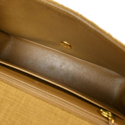 Chanel Brown Linen Small Diana Shoulder Bag 115860