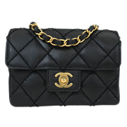 Chanel Black Calfskin Wild Stitch Single Flap Shoulder Bag 115861