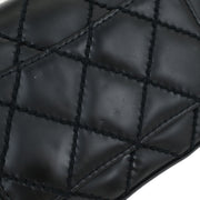 Chanel Black Calfskin Wild Stitch Single Flap Shoulder Bag 115861