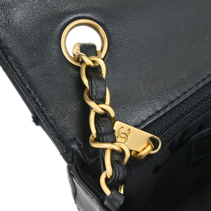Chanel Black Calfskin Wild Stitch Single Flap Shoulder Bag 115861