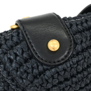 Chanel Black Straw Shoulder Bag 115865
