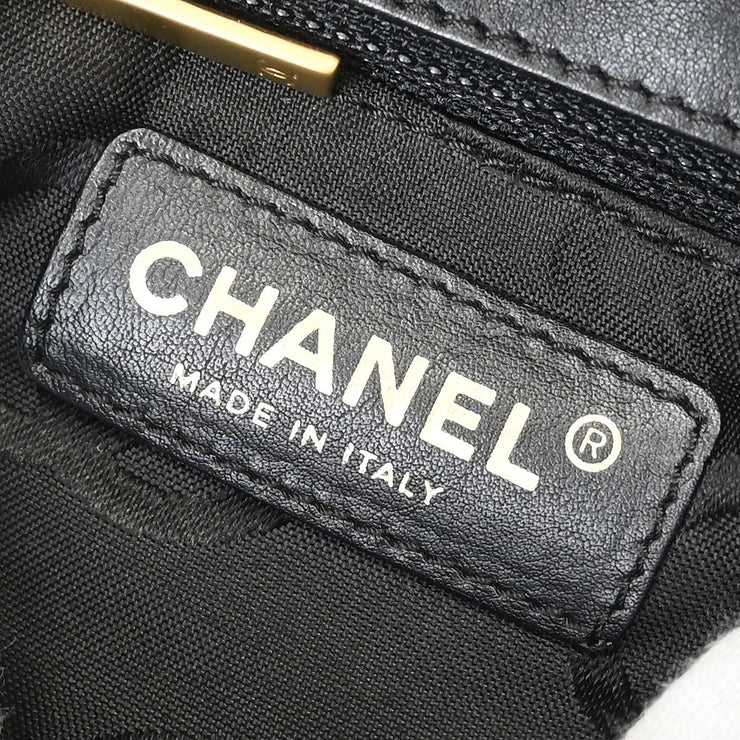 Chanel Black Straw Shoulder Bag 115865