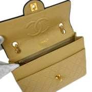 Chanel Beige Lambskin Single Flap Shoulder Bag 115868
