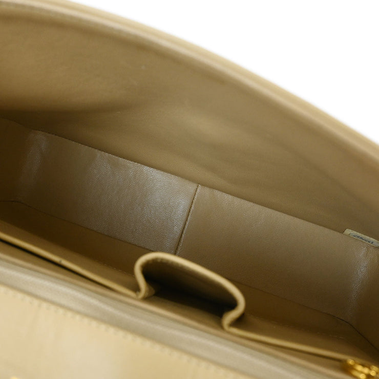 Chanel Beige Lambskin Single Flap Shoulder Bag 115868