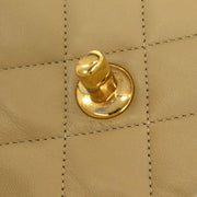 Chanel Beige Lambskin Single Flap Shoulder Bag 115868