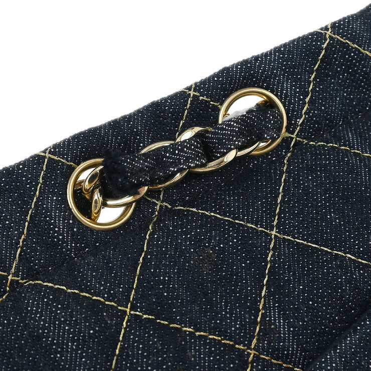 Chanel Blue Denim Single Flap Shoulder Bag 115870