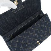 Chanel Blue Denim Single Flap Shoulder Bag 115870